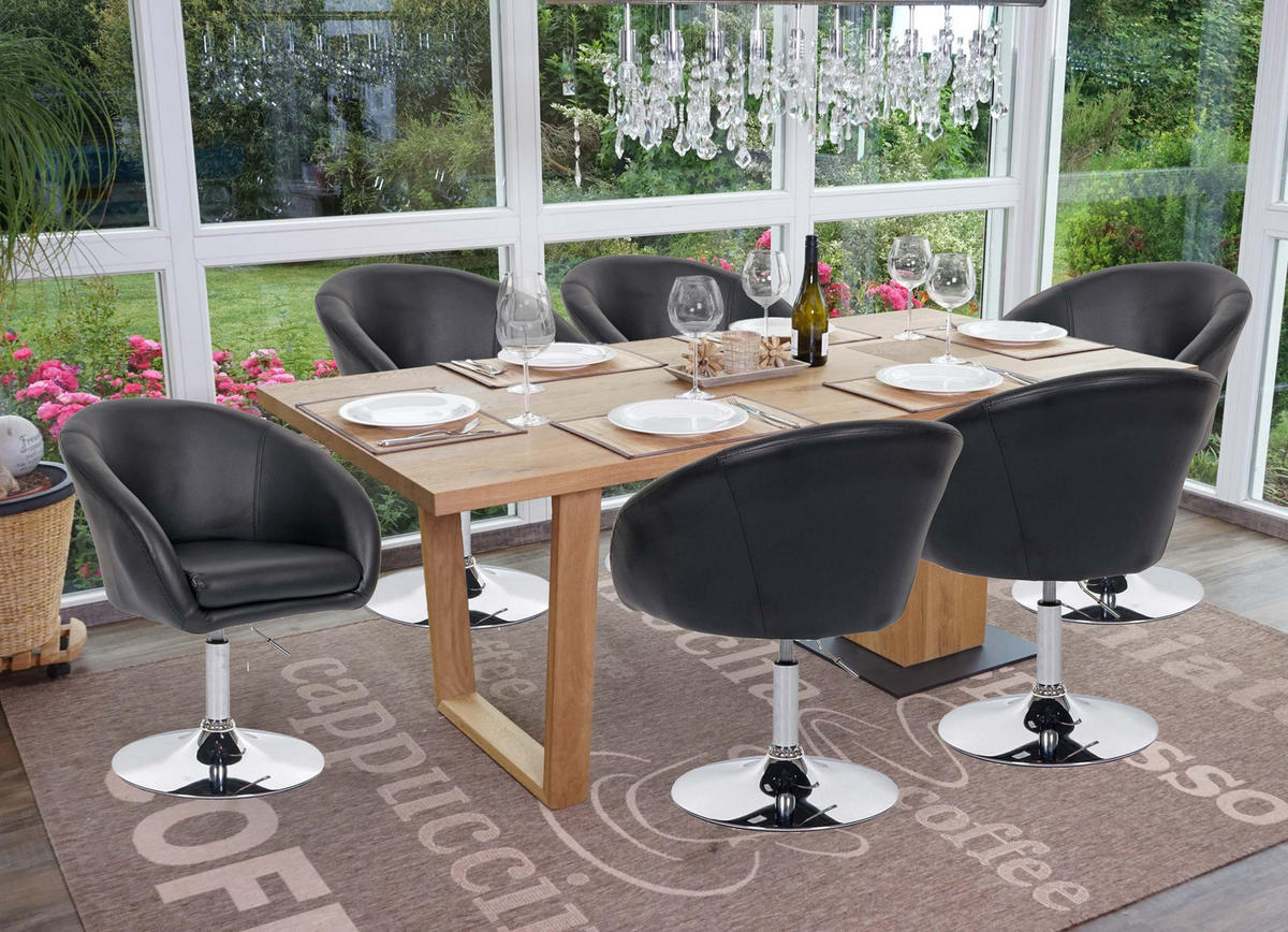 ESSZIMMERSTUHL Schwarz 6er-Set - Schwarz, Textil (59/90/60cm) - MCW