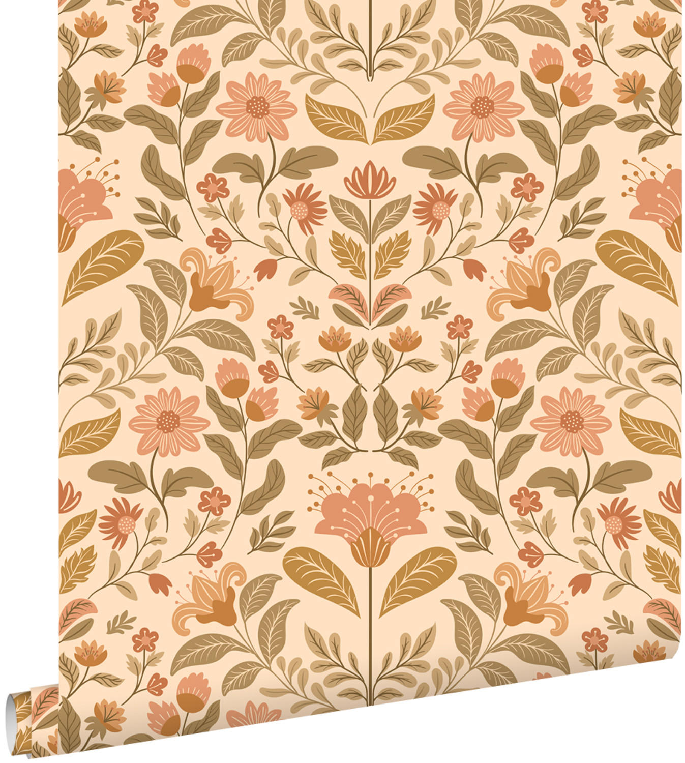 TAPETE Blumenmuster 50 x 900 cm - Orange, Papier (50/900cm) - ESTAhome
