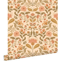 TAPETE Blumenmuster 50 x 900 cm - Orange, Papier (50/900cm) - ESTAhome