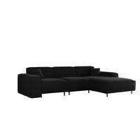 ECKSOFA Gloria In Tiffani - Schwarz, Holzwerkstoff/Textil (266/165cm) - Fun Möbel