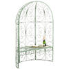 HALBPAVILLON Rosalia mit Sitzbank antik-grün - Grün, Metall (120/178/58cm) - TPFGarden