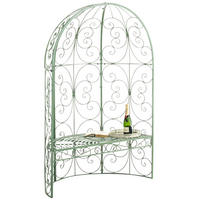 HALBPAVILLON Rosalia mit Sitzbank antik-grün - Grün, Metall (120/178/58cm) - TPFGarden