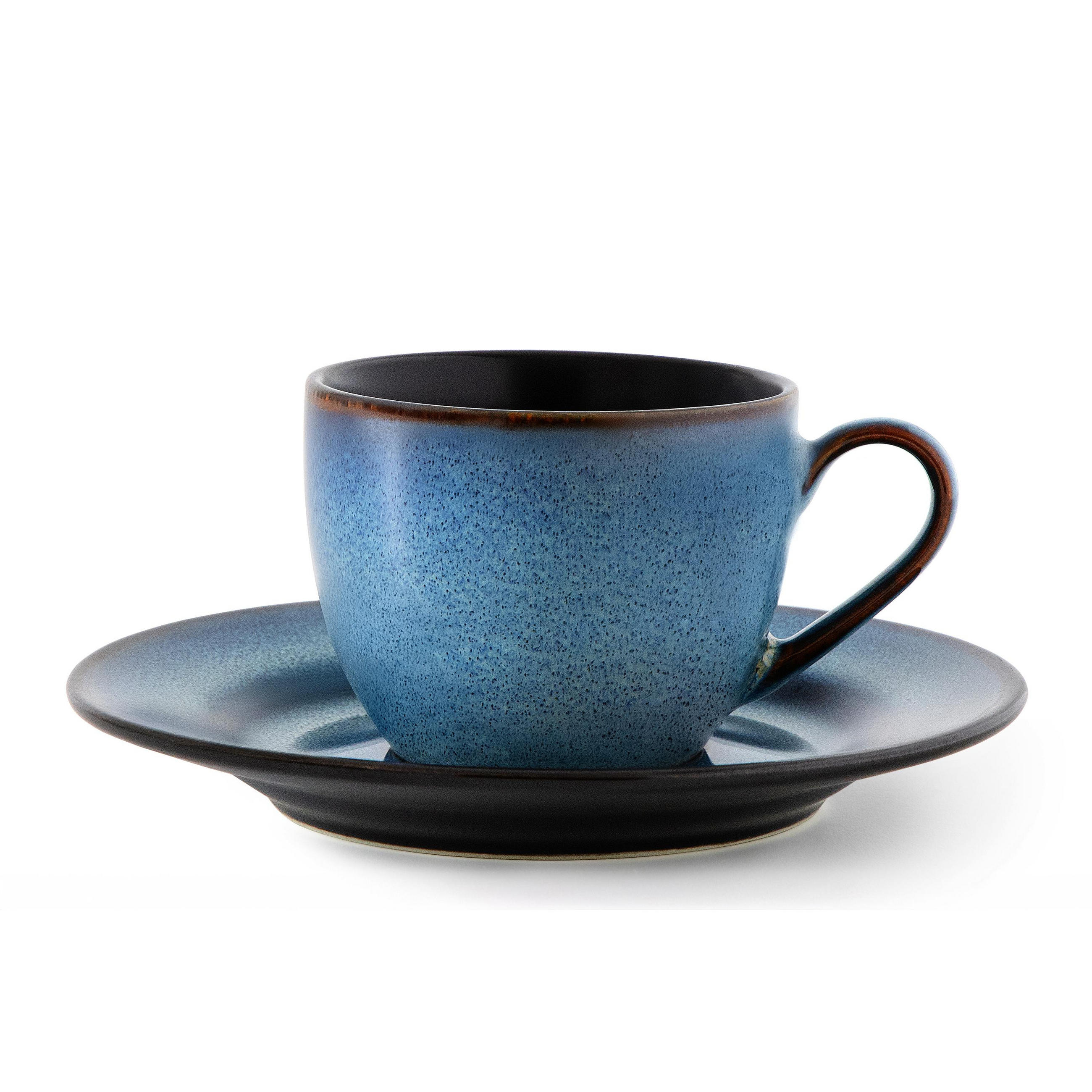 KAFFEESERVICE ESPRESSO 6 Personen BALI 12-tlg - Blau, Keramik (9.5/6.5/9.5cm) - Ritzenhoff Breker