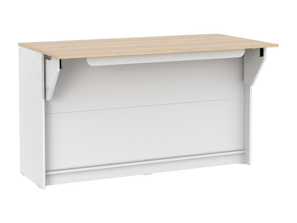 KÜCHENINSEL - 2 -Sitzer - MDF - naturfarben hell, weiß - TEKYNA - Naturfarben, Holz (140/81/75cm) - Vente-Unique