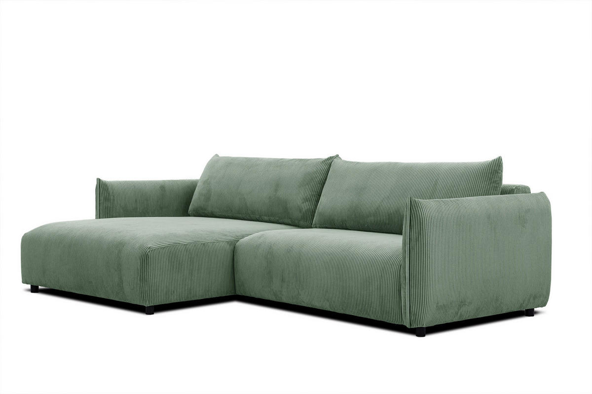 ECKSOFA TAUER 5-Sitzer, mintgrün - Schwarz/Mintgrün, Holzwerkstoff/Kunststoff (174/292cm) - Courtois Laville