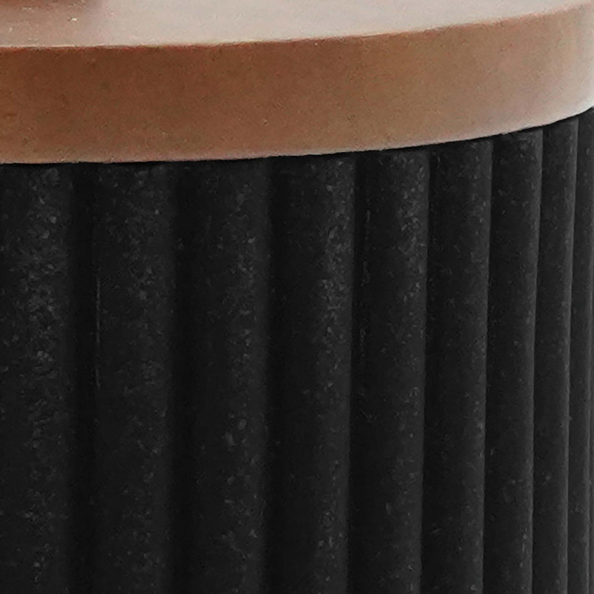 WATTESTÄBCHENBEHÄLTER mit Akazienholz Niagara 9,5/9,5/10,8 cm - Schwarz, Kunststoff (9.5/10.8/9.5cm) - Douceur d´intérieur
