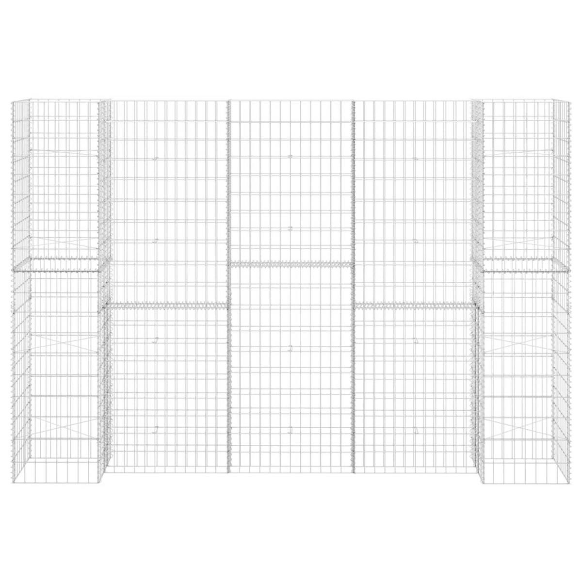GABIONEN-PFLANZKOR H-förmiger Stahldraht 260/40/180 Cm - Silberfarben, Metall (260/180/40cm) - vidaXL