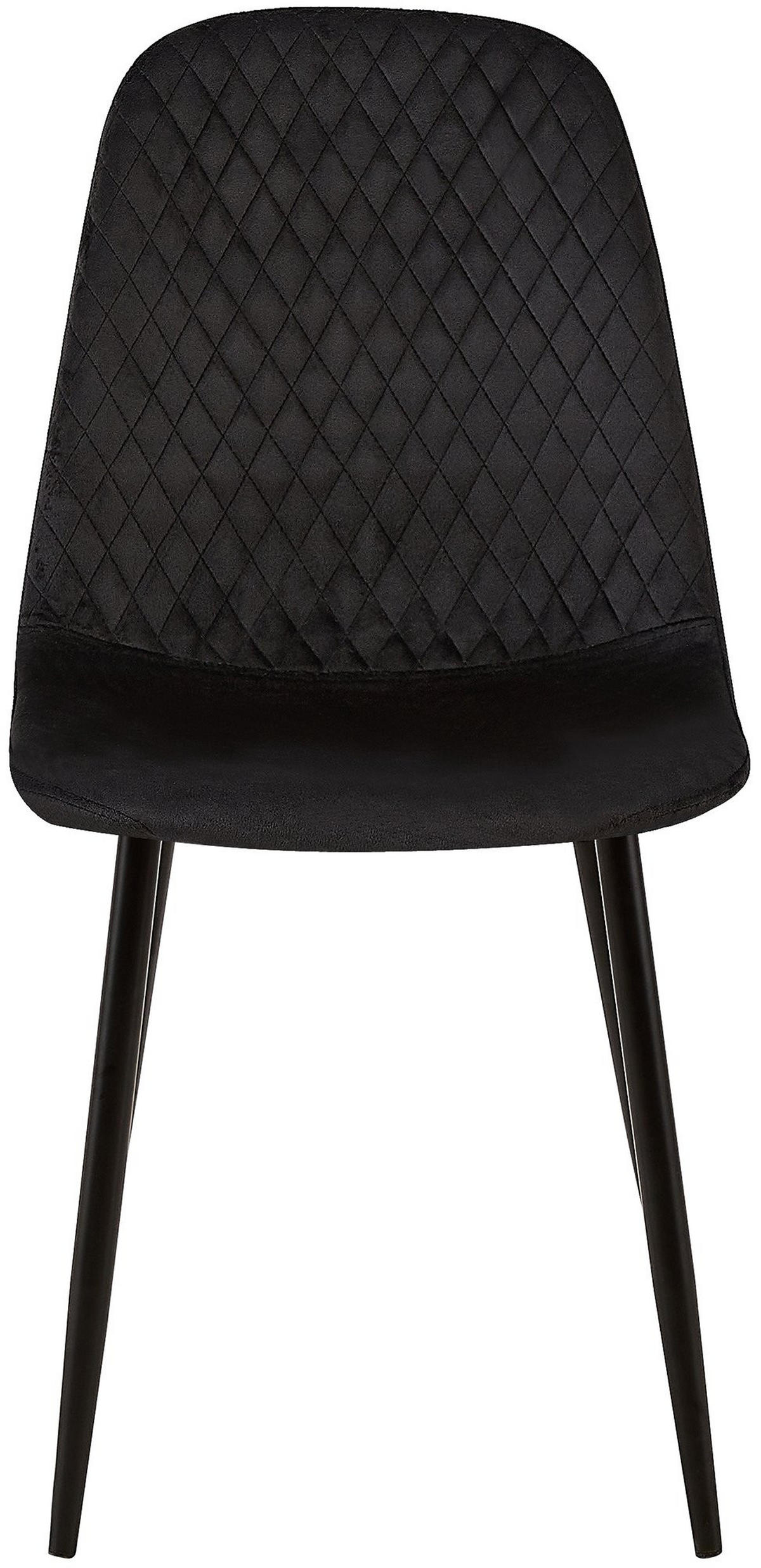 STUHL Samt Schwarz - Schwarz, Textil/Metall (44/88/54cm) - CLP