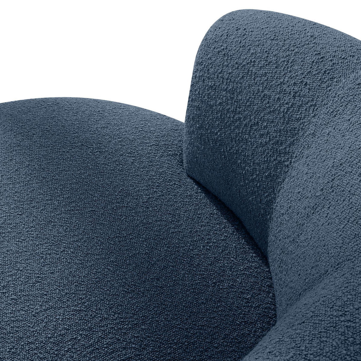 DREHSESSEL VIRA, Marineblau, Bouclé - Schwarz/Dunkelblau, Holz/Holzwerkstoff (105/76/100cm) - KONSIMO®