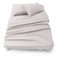 BETTLAKEN 3er Set - Spannbettlaken 180x200x30cm 2X Kissenbezug 50x80cm - Moonlight Grey - Hellgrau, Textil (180/200cm)