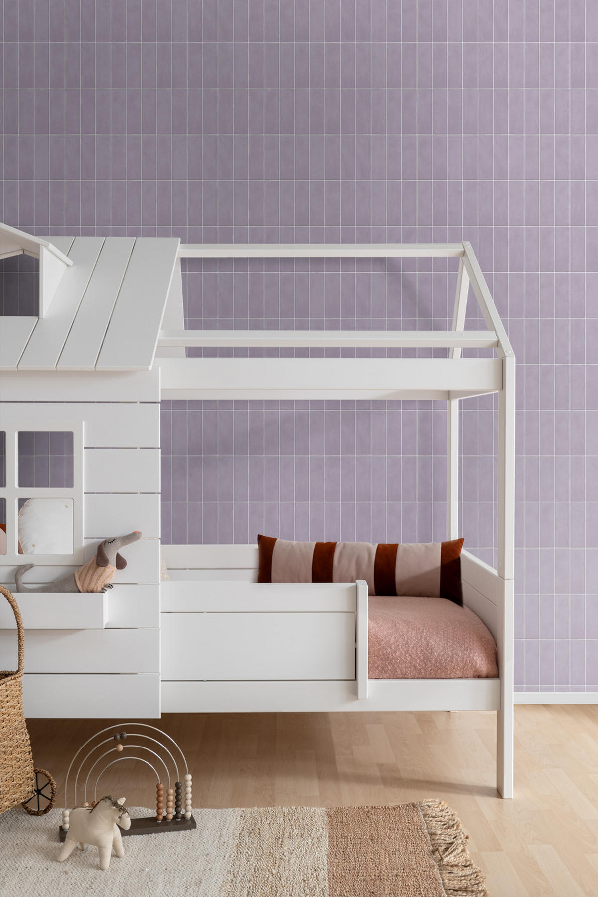 TAPETE Fliesenmuster 50 x 900 cm - Lila, Papier (50/900cm) - ESTAhome