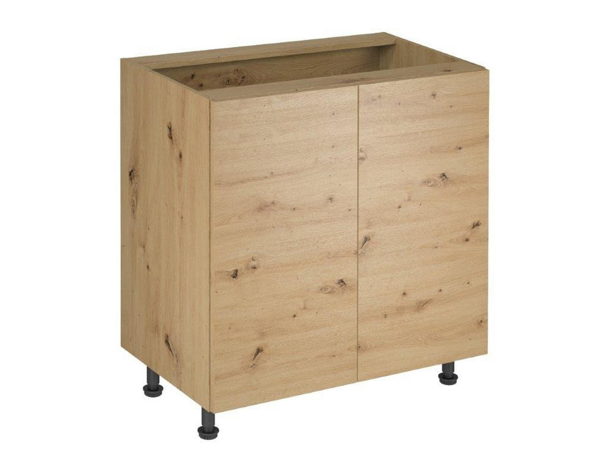 KÜCHENZEILE 240 - Langen KL2-M240 in Artisan Eiche - Schwarz/Eiche Artisan, Holz/Metall (240/212/58cm)