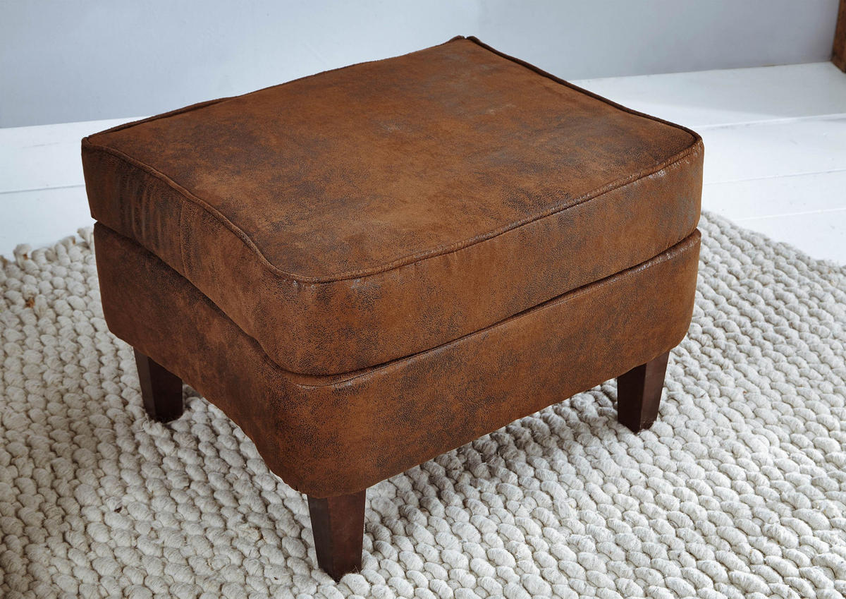 HOCKER 56x67x46 braun CHESTERFIELD - Braun, Holz (56/46/67cm) - Massivmoebel24