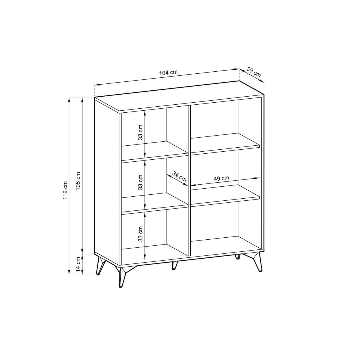 KOMODA DIAMANTE, 104/77/39 cm s 2 dvířky, černá - černá/dub artisan, kompozitní dřevo (104/77/39cm) - MASSENO