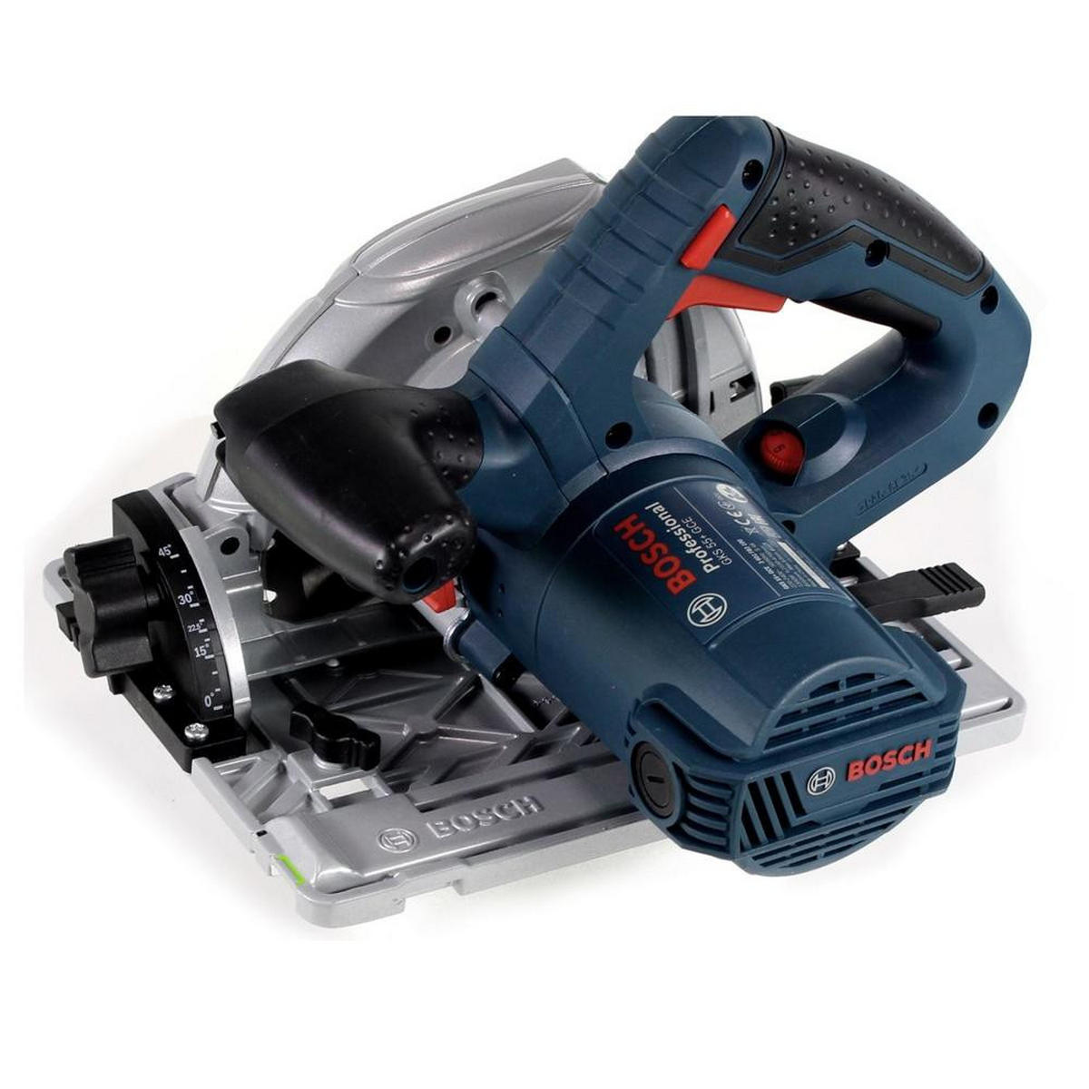 BOSCH GKS 55+ GCE Handkreissäge 1350W 165 mm ( 0601682100 ) 165 mm HEAVY DUTY + Sägeblatt - Multicolor, Kunststoff (39/29/28cm) - Bosch Professional