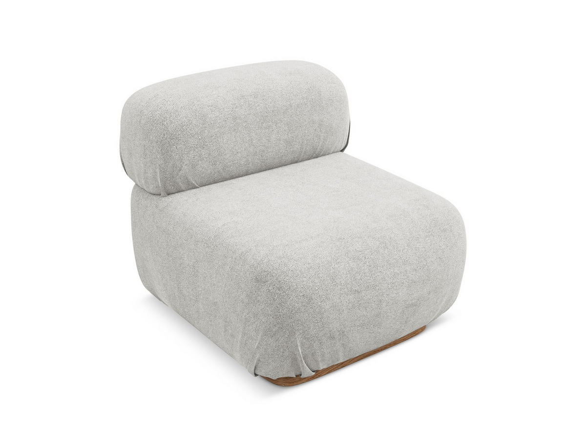 3-SITZER SOFA Links Bouclé Stoff Weiß - Weiß/Braun, Holz/Textil (258/73/258cm) - Makamii