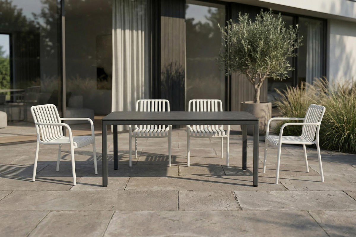 GARTENSTUHL MIAVA Cremeweiß Kunststoff Stapelbar - Creme, Kunststoff (56/81/57cm) - KAWOLA