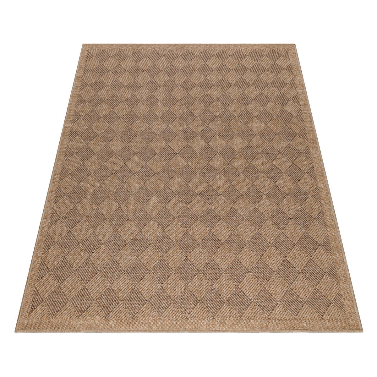 TEPPICH Outdoor Flachgewebe Vintage Polypropylen Balkon Schwarz Rechteckig 200x290 - Schwarz, Textil (200/290cm) - KADIMA DESIGN