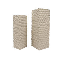 BLUMENSÄULE Isaiah Beige 33/33/95cm 2er-Set - Beige, Holz (33/33/95cm) - PTMD Collection
