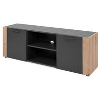 TV-LOWBOARD dunkelgrau, Artisan Eiche 138 cm, TV Unterteil in modernem Design - Anthrazit/Schwarz, Holzwerkstoff/Kunststoff (138/47.5/34.5cm) - Furn.Design