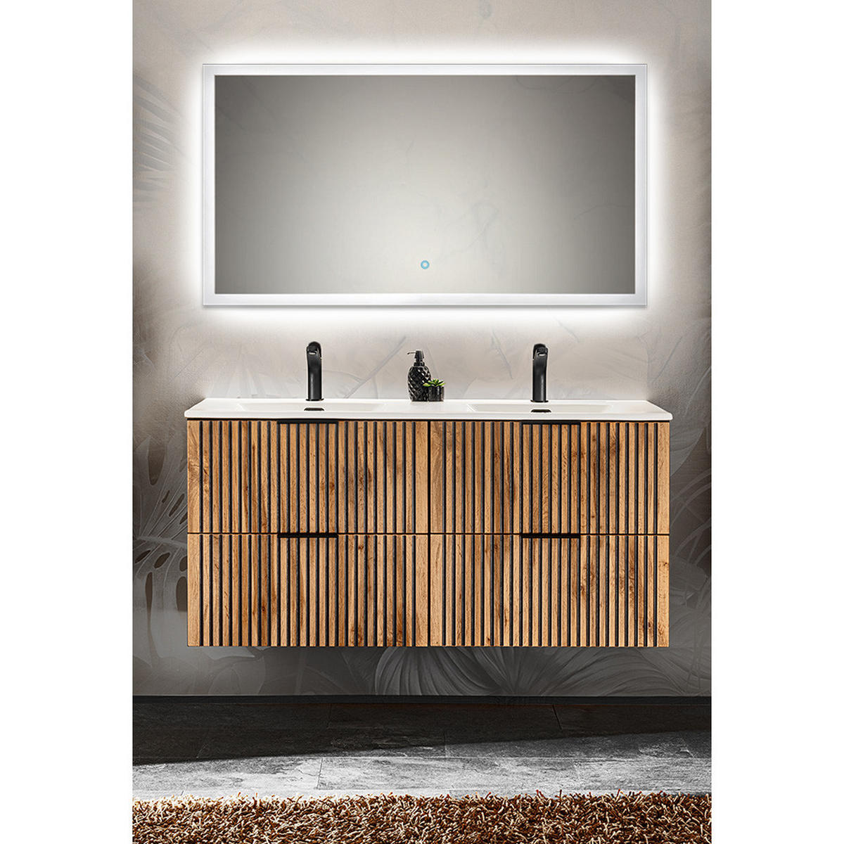 BADMÖBEL-SET 2-TLG. Xanten-56 - Braun, Holzwerkstoff (121/200/46cm) - Lomado