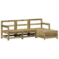 GARTEN-SOFAGARNITUR 4-teilig Kiefernholz Imprägniert - Braun, Holz - vidaXL
