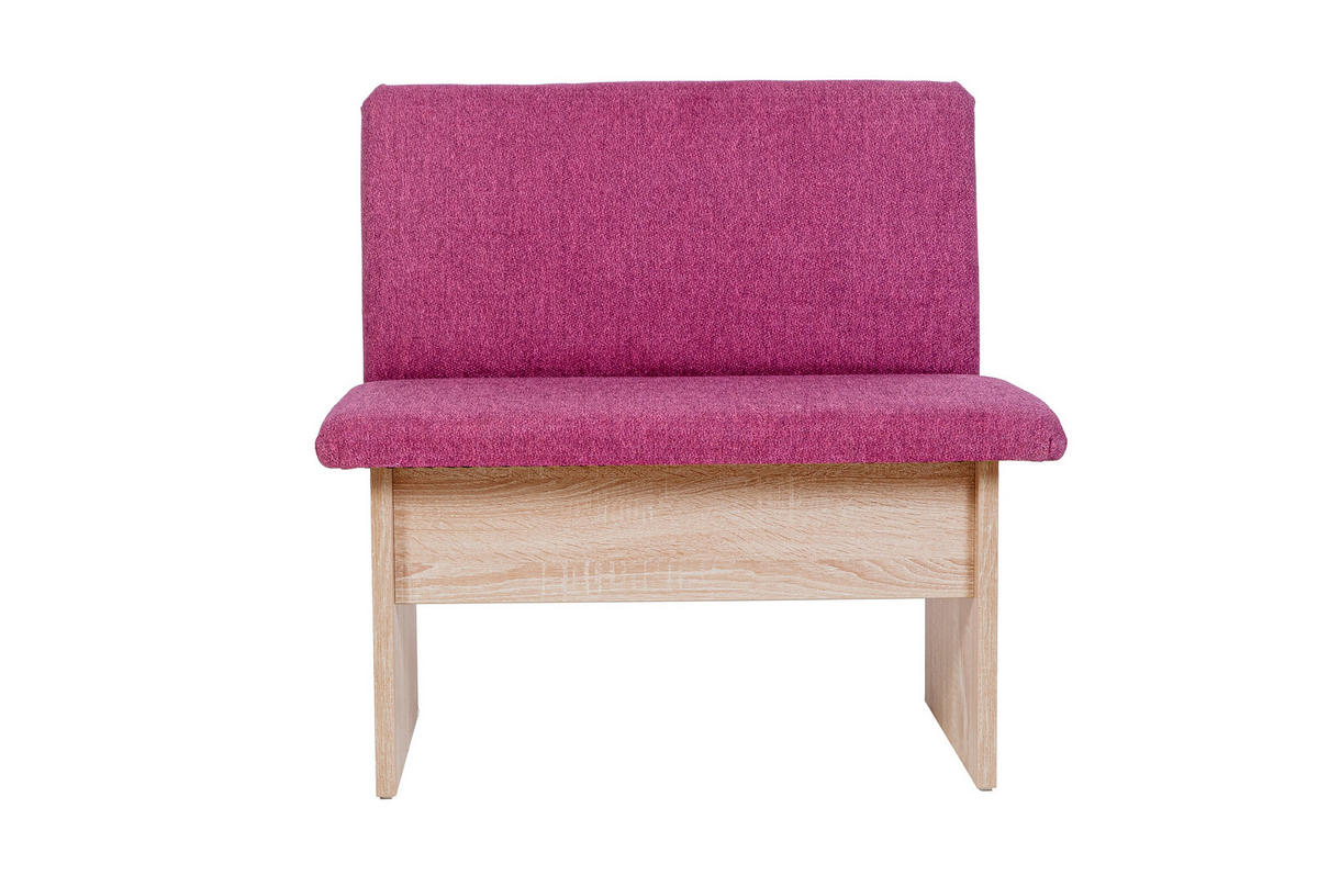 ECKBANK Die Vielseitige - Violett/Sonoma Eiche, Holzwerkstoff/Textil (145/185cm) - Kundler Home