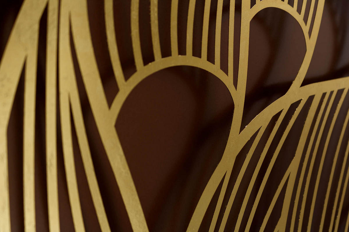 METALLBILD Gold 80/80 cm - Goldfarben/Schwarz, Metall (5.2/80cm) - KUNSTLOFT