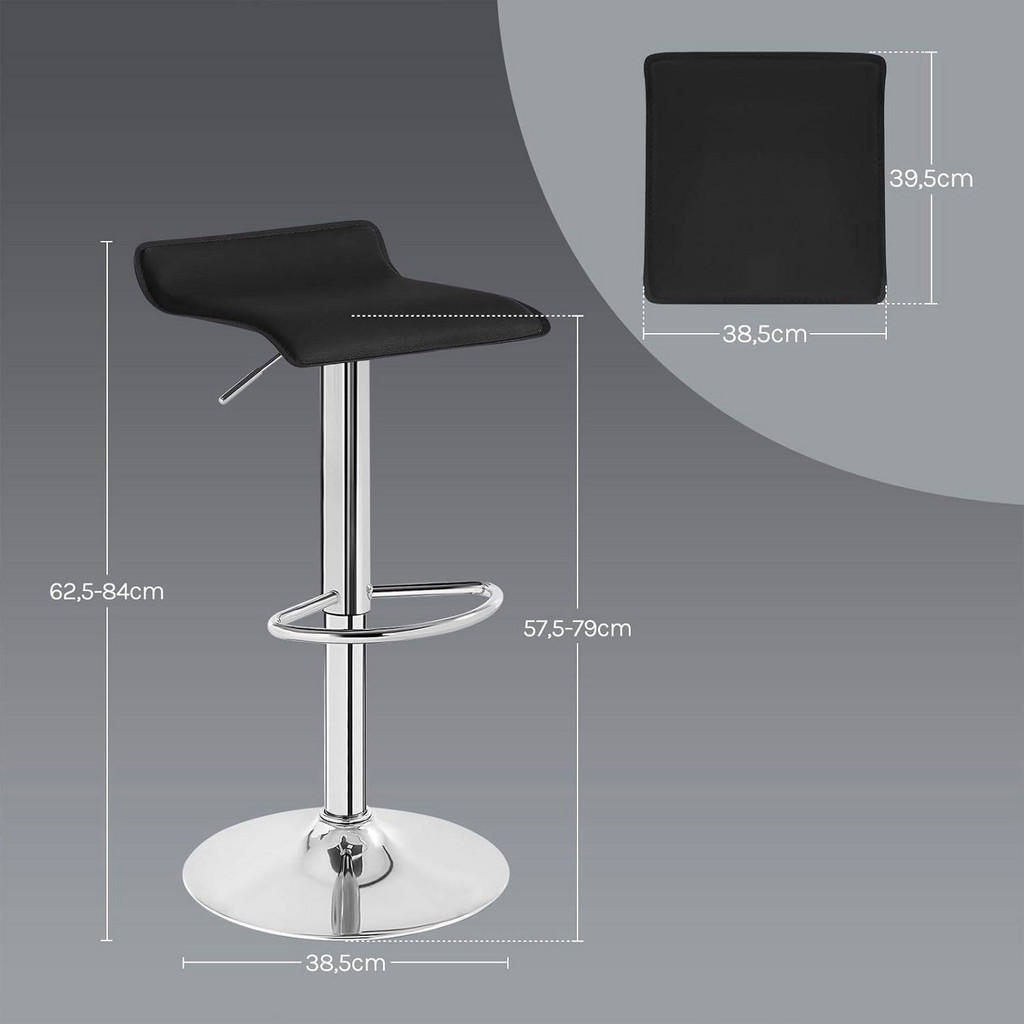 Thumbnail - Woltu Barhocker,, Schwarz, Metall, 38.5x84x39.5 cm, Esszimmer, Barmöbel, Barhocker