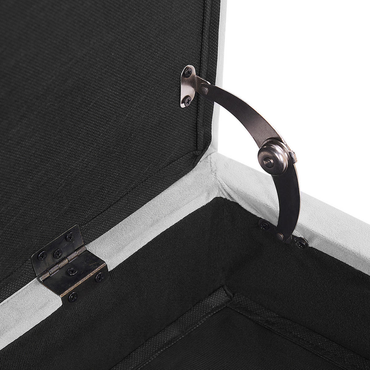 CHAISELONGUE Samtstoff hellgrau mit Bettkasten rechtsseitig Pessac - Grau, Textil (145/72/65cm) - Beliani