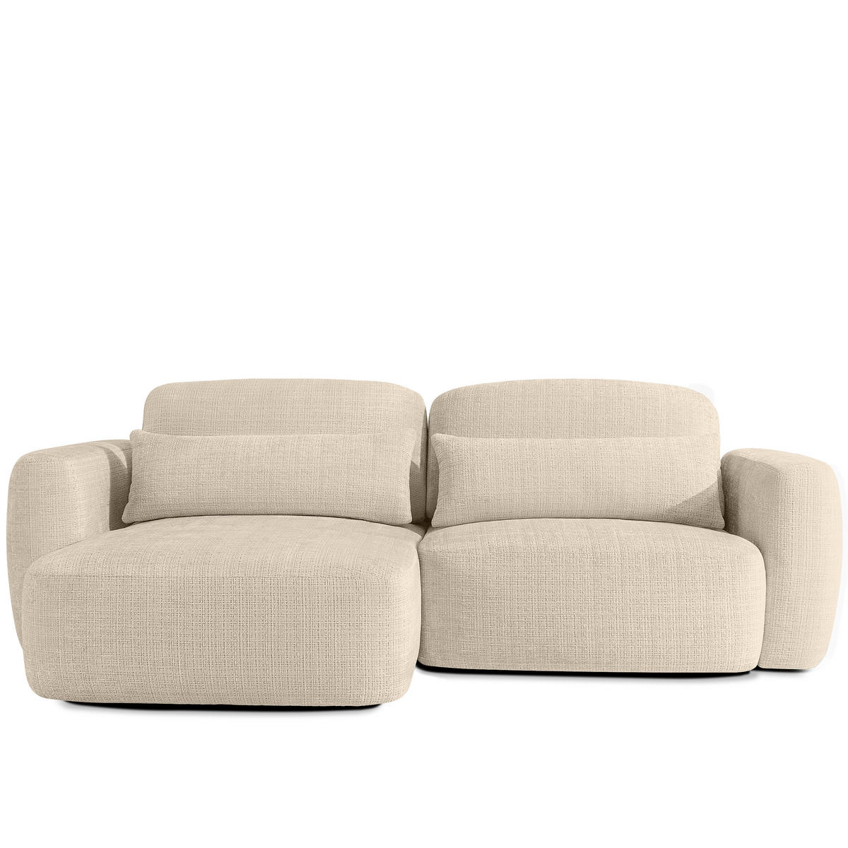 SITZGARNITUR ELOSA - Creme, Holz/Textil (245/85/165cm) - KONSIMO®