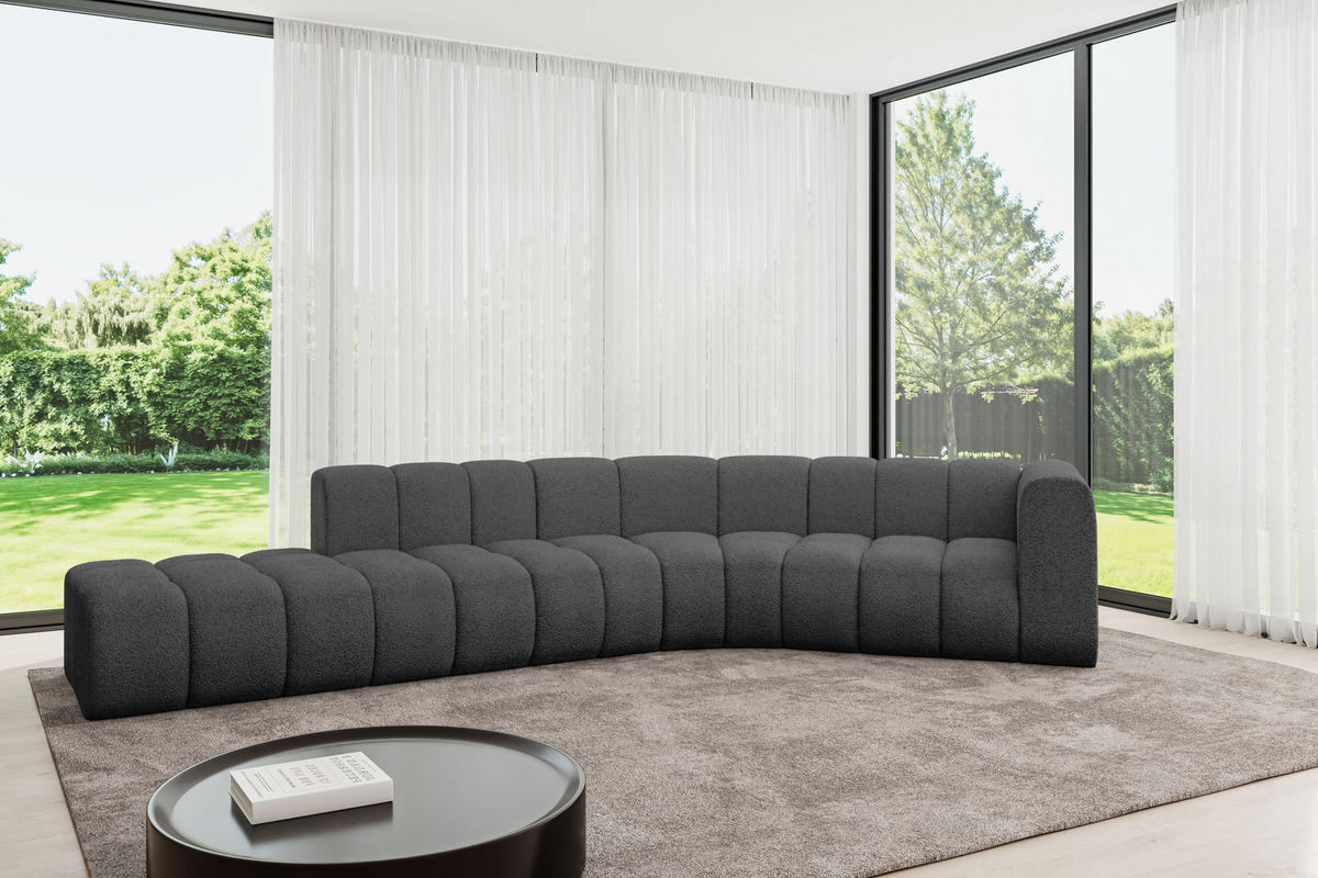 ECKSOFA modulares Sofa Tilmo-L1 - 399x194x70 cm Grau - Grau, Holzwerkstoff/Textil (399/194cm) - ALTDECOR