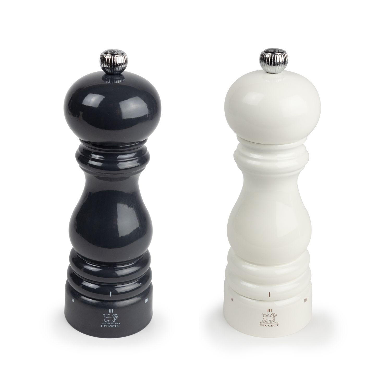 MÜHLENSET Paris uSelect 22cm Pfeffer- & Salzmühle Buchenholz Schiefergrau/Elfenbein Stahlmahlwerk - Grau, Holz (5.9/22/5.9cm) - PEUGEOT