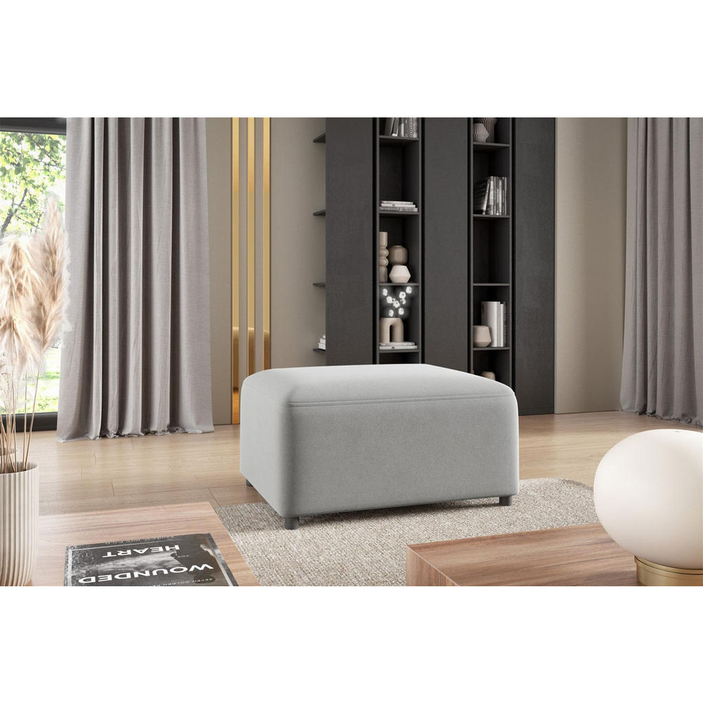 Thumbnail - Fun Möbel Ecksofa, Hellgrau, Textil, Ottomane links, 304x165 cm, Wohnzimmer, Sofas & Couches, Wohnlandschaften, Ecksofas