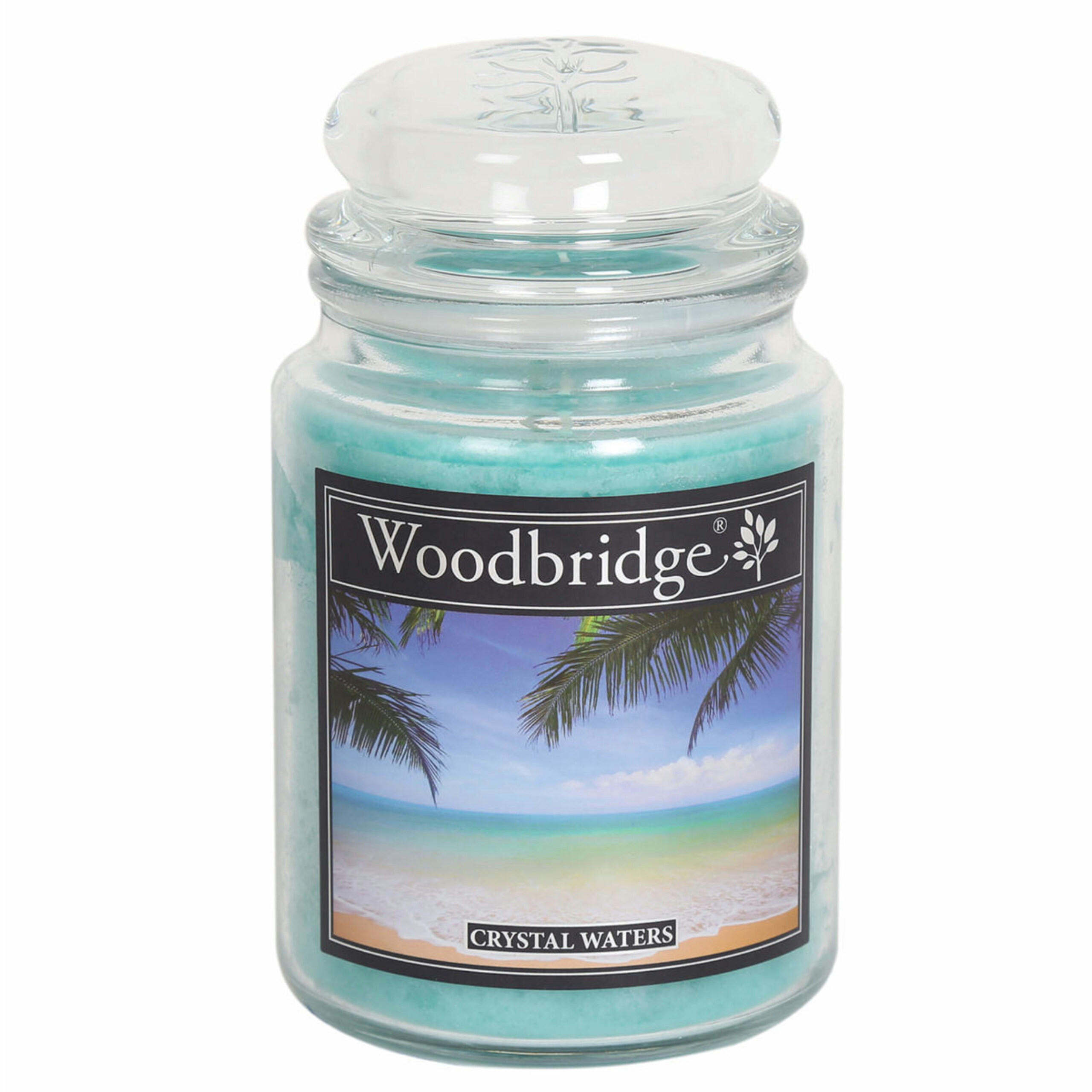 DUFTKERZE Woodbridge - Türkis, Naturmaterialien/Glas (17cm)