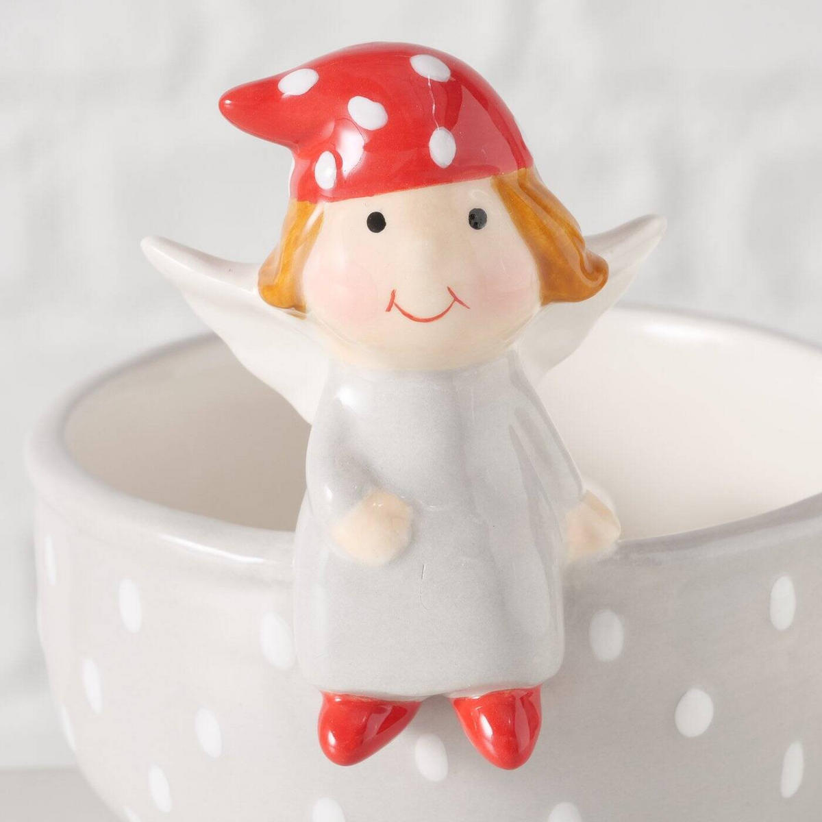 KERZENHALTER Engel Malena - Grau, Stein (9/10/10cm) - Boltze Home