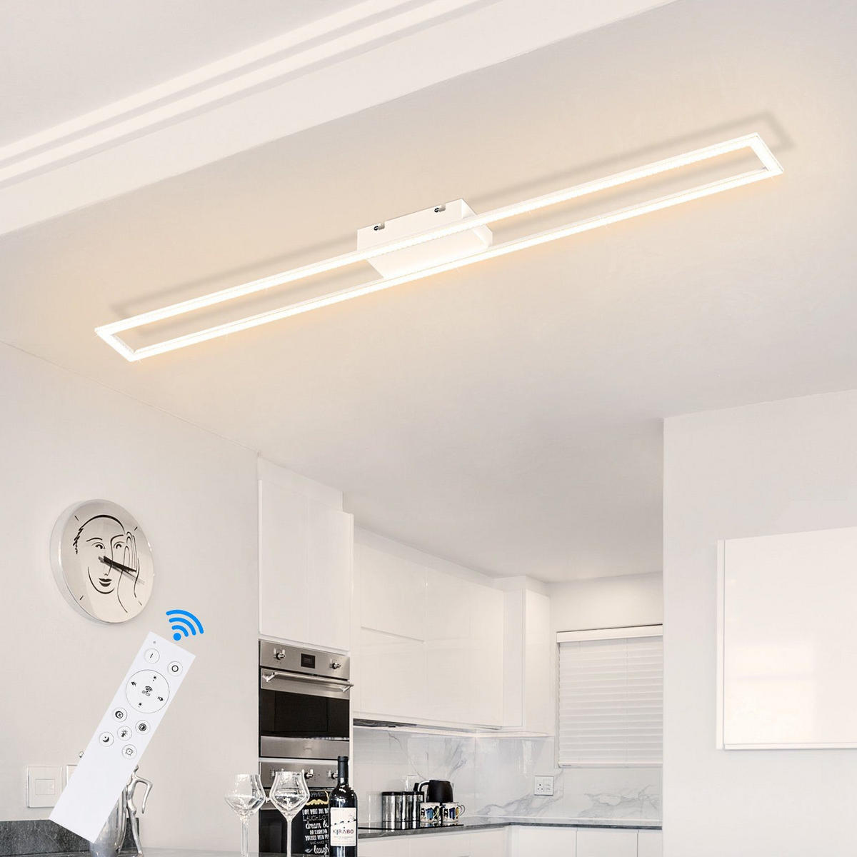 LED-DECKENLEUCHTE Helga 108/11/5 cm - Weiß, Metall (108/11/5cm) - Nettlife