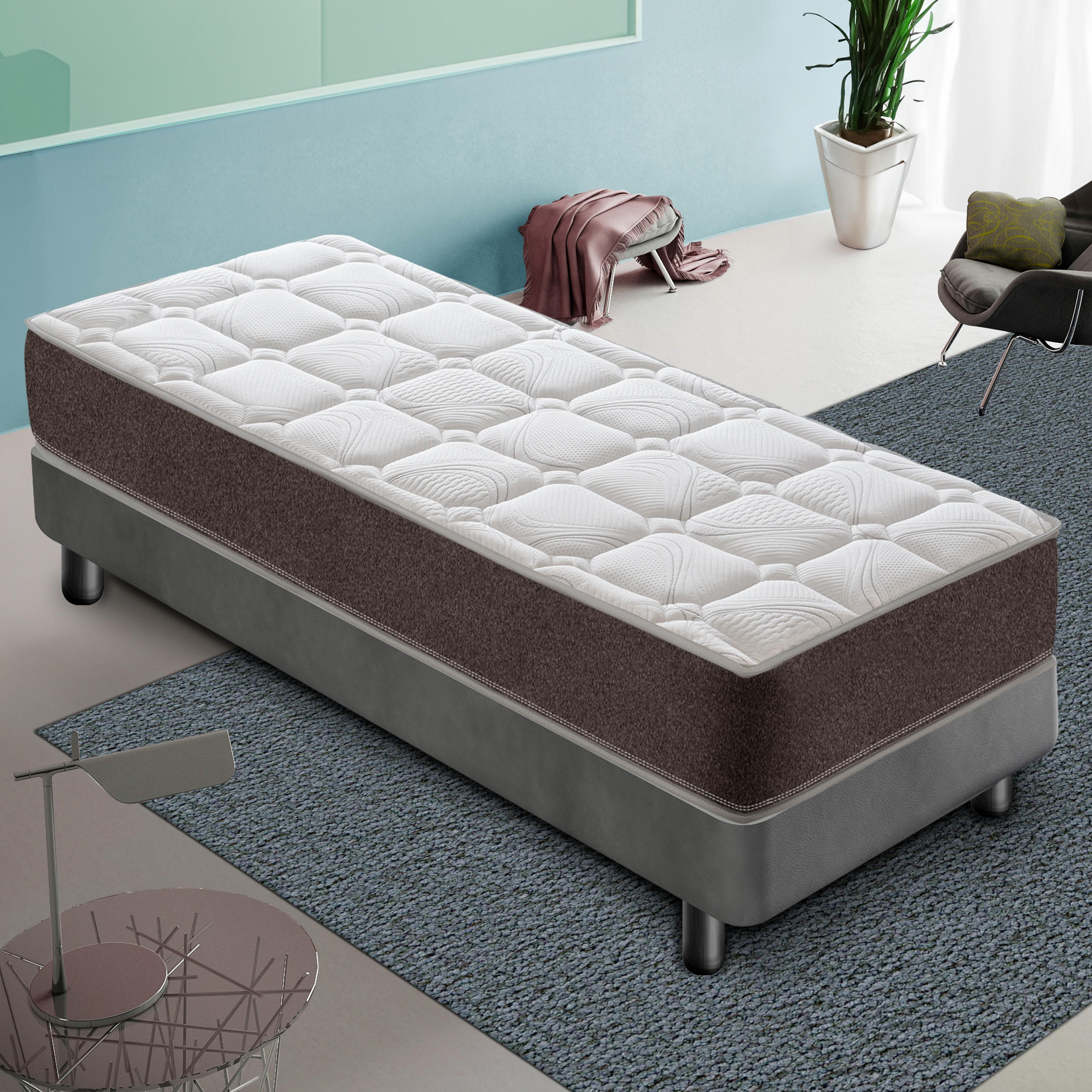 Thumbnail - iLoveSleep Taschenfederkernmatratze, Weiß, Textil, Rechteckig, 90x200 cm, Sitzkantenverstärkung, Schlafzimmer, Matratzen...