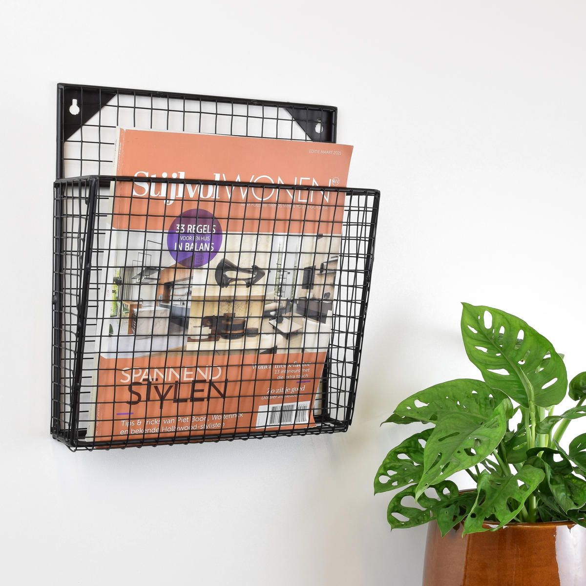 ZEITSCHRIFTENSTÄNDER Wiva Schwarz - Schwarz, Metall (30/33/10cm) - LOFT42