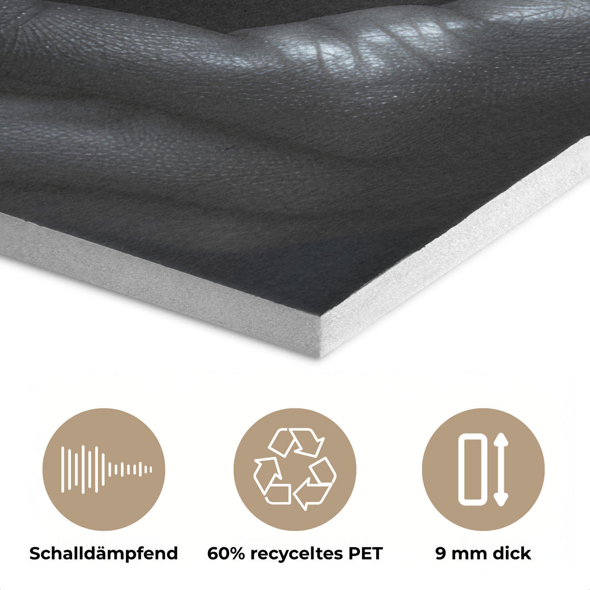 AKUSTIKPANEEL Frau - Gold - Porträt - Schwarz-Weiß - Luxus 60x80 cm - Hellblau, Textil (60/0.9/80cm) - MuchoWow