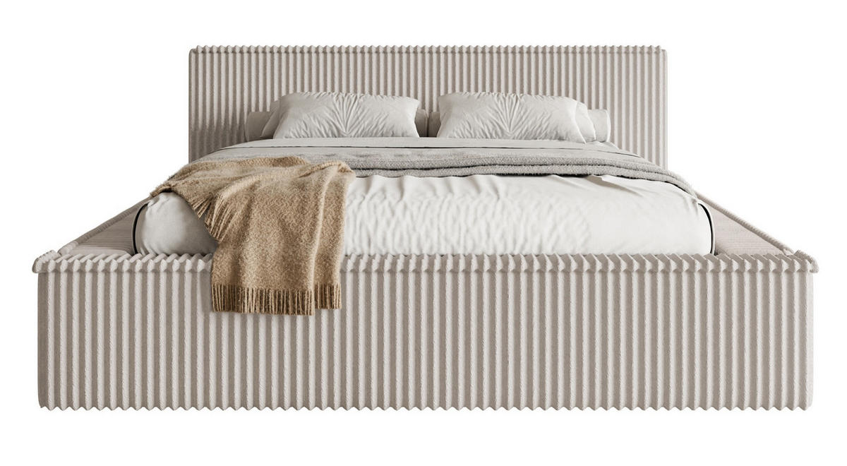 POLSTERBETT AFFOLIO Greige 180x200 cm - Taupe/Schwarz, Holz/Textil (180/200cm) - Selsey