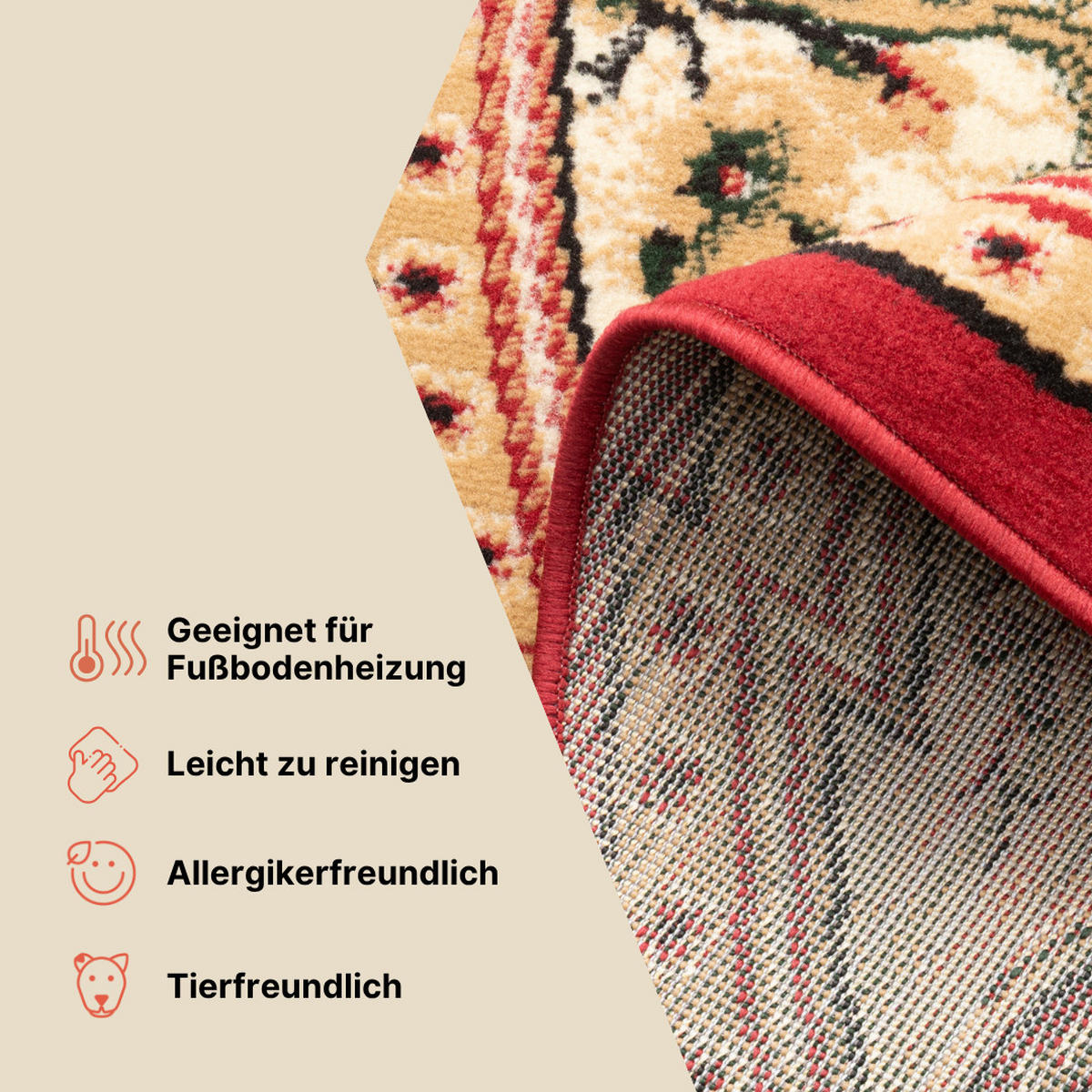 TEPPICH ATLAS rund grün floral 200/200 cm - Grün, Textil (200/200cm) - Tapiso