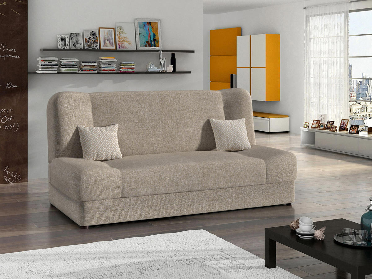 SCHLAFSOFA Jonas - Naturfarben, Holz/Textil (195/86/87cm)