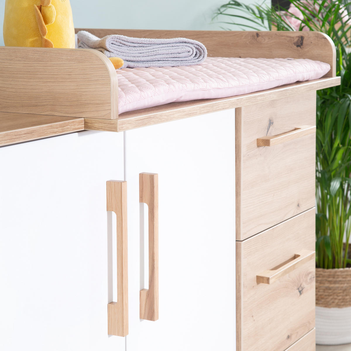 WICKELKOMMODE Lion - Weiß, Holz/Holzwerkstoff (117.5/103/79cm) - Roba