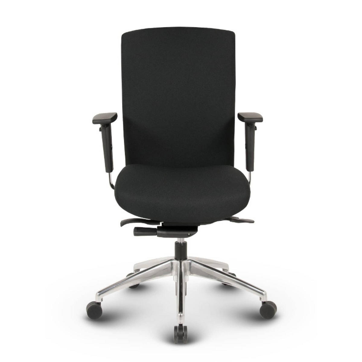 BÜROSTUHL Terox Stoff Schwarz - ergonomisch, 150 kg belastbar, Sitzhöhe 54-66cm - Schwarz, Kunststoff/Textil (65/106/60cm) - Versee
