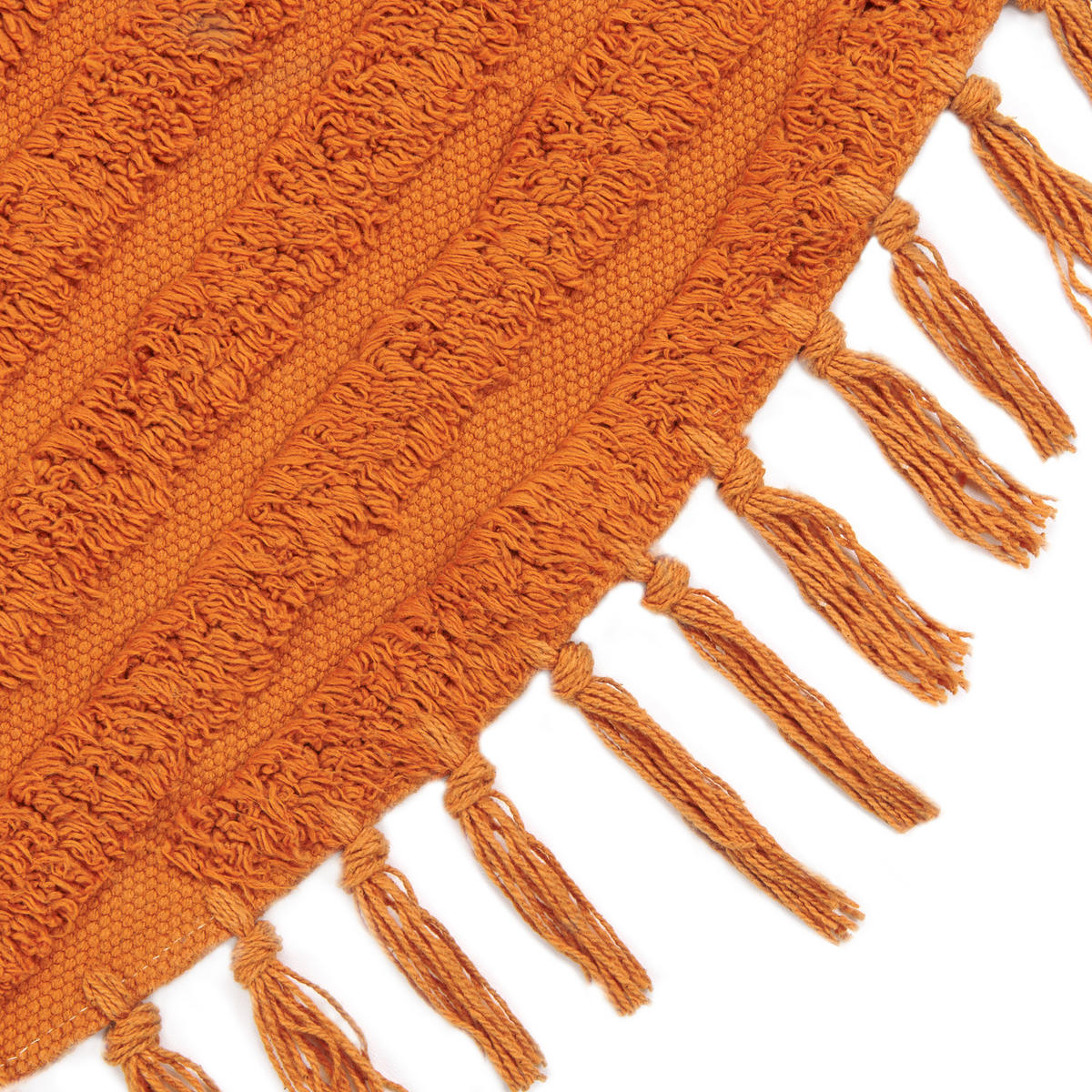 TEPPICH geflochten Halfeti 140/140 cm - Orange, Textil (140/140cm) - Beliani