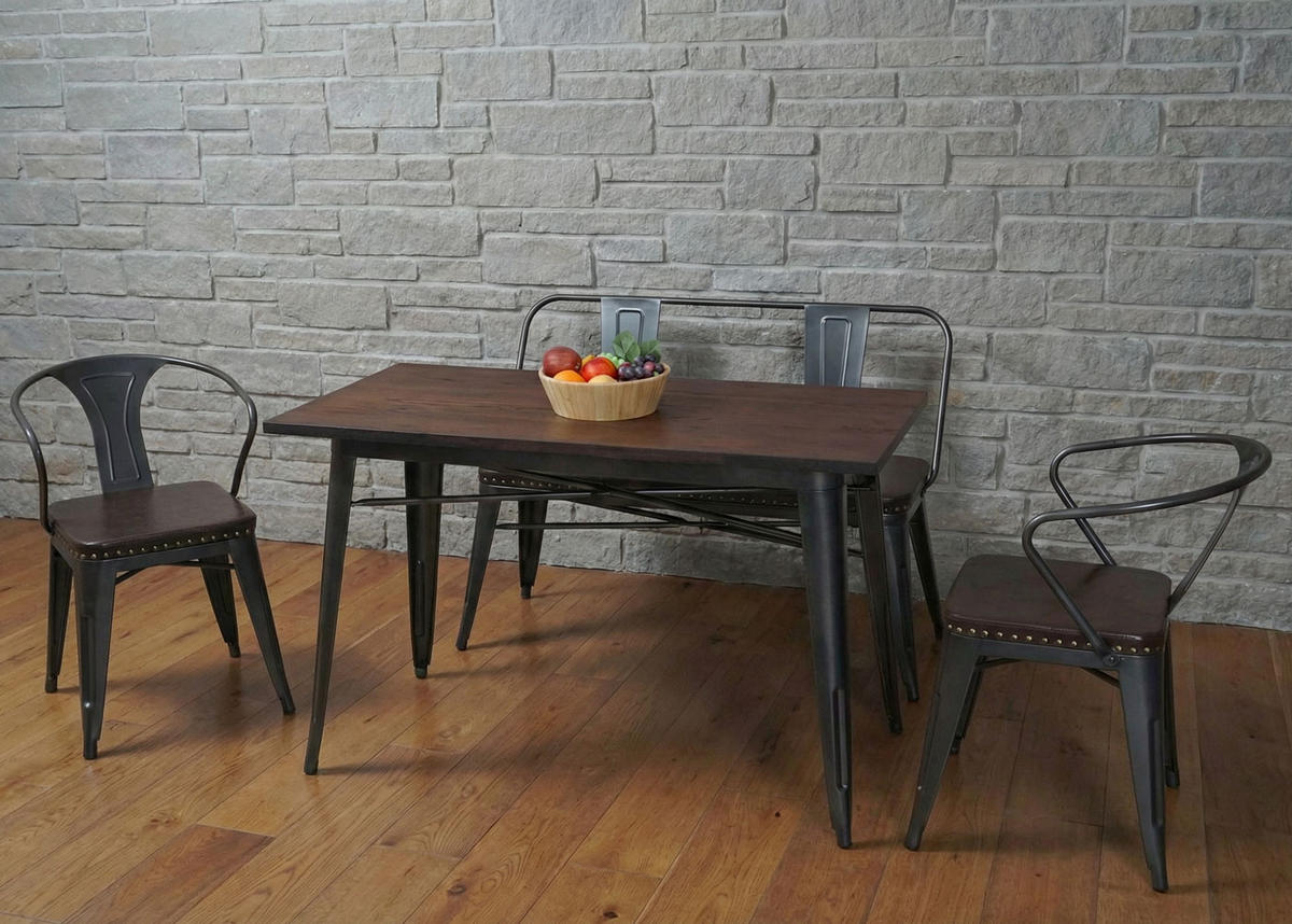 ESSZIMMER-SET Braun 4er-Set - Braun, Metall (120/115/60cm) - MCW