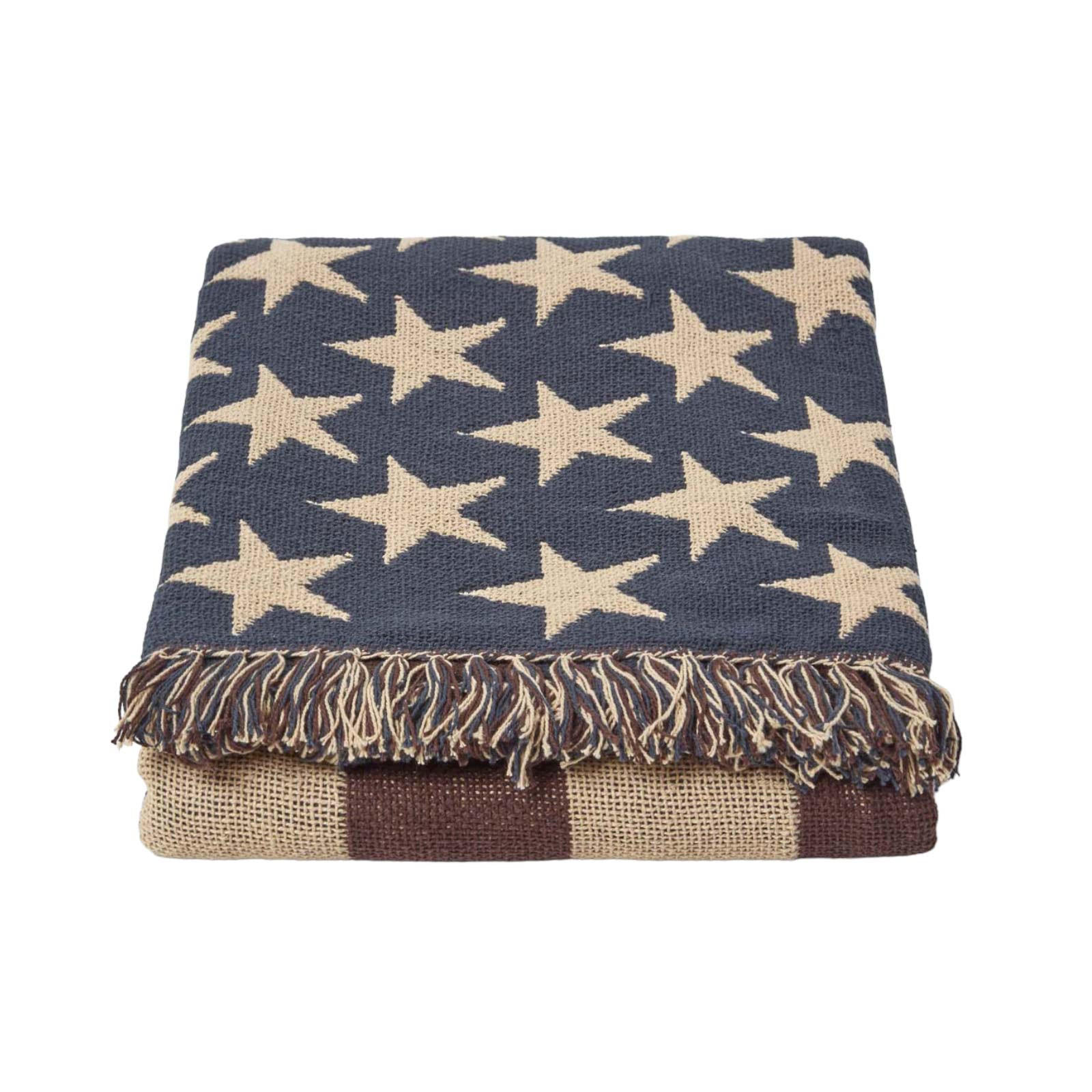 ÜBERWURF 125/150 cm mit US-Flagge im Vintage-Look - Multicolor, Textil (125/150cm) - Homescapes