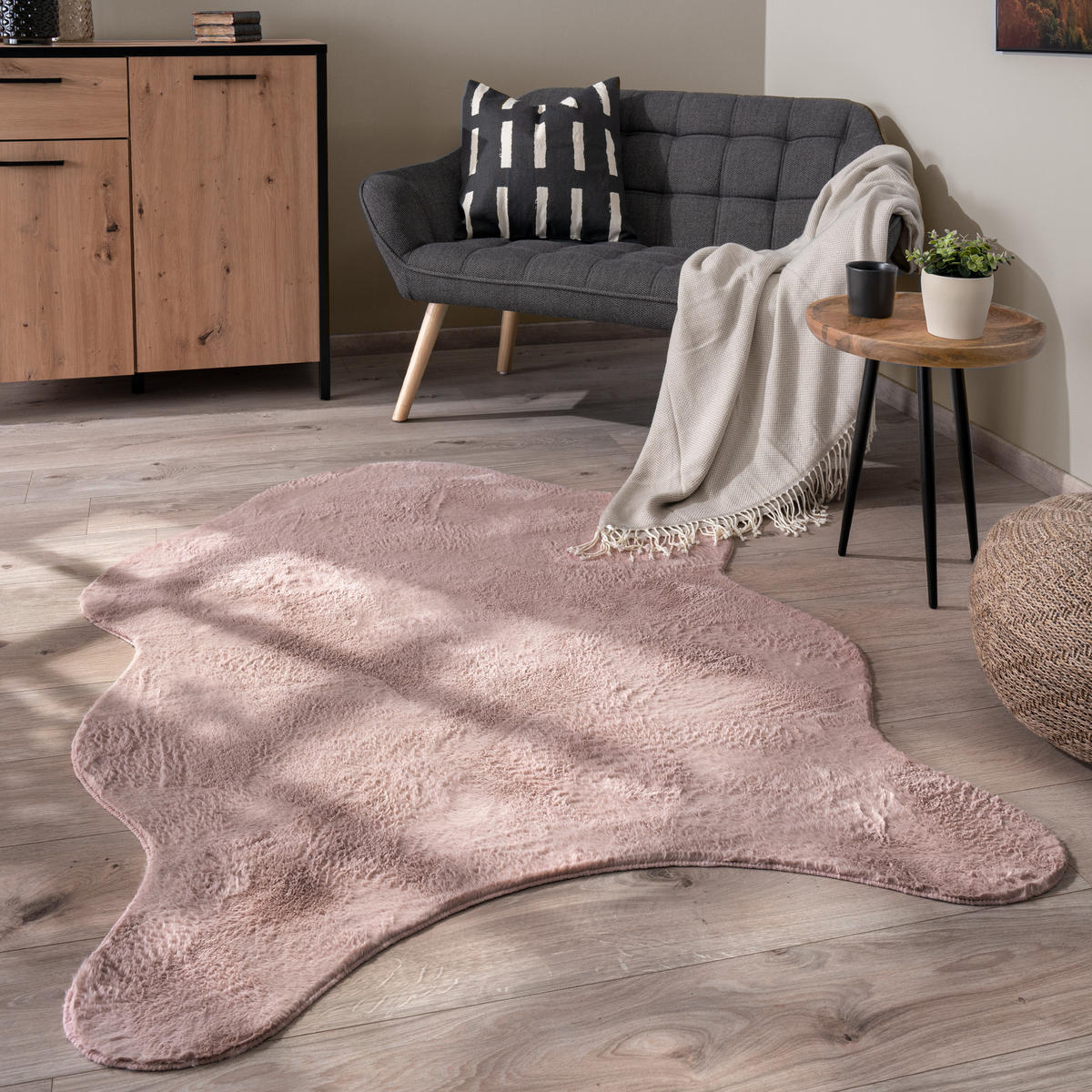 KURZFLORTEPPICH 120/160 cm Pelt 640 - Rosa, Textil (120/160cm) - Paco Home