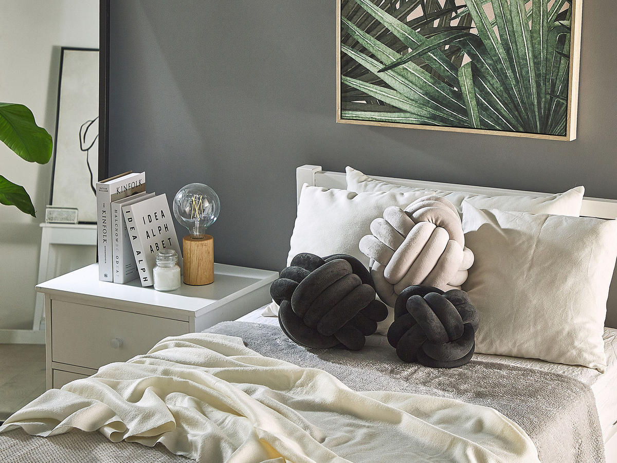 DEKOKISSEN Schwarz 20/20 cm Malni - Schwarz, Textil (20/20cm) - Beliani